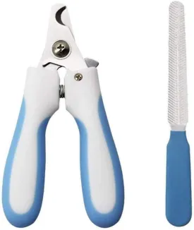 1 Set Pet Nail Clipper Stainless Steel Dog Nail Trimmer Claw Trimmer Nail File with Protective Cover Dog Claw Nail Clipper for Small Dogs Cats and Other Small Pets(Blue)