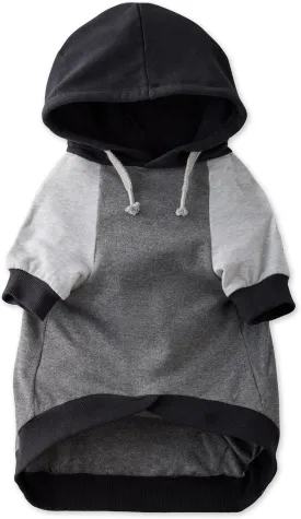 100% Organic Cotton Rocky - The Comfy Dog Hoodie Pet Coat for Small, Medium and Large Dogs, Black Color Block, Medium