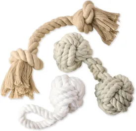 3-Pack Organic Cotton Dog Rope Pull Toys for All Pet Breeds, Desert Ombre, One Size