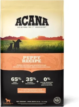ACANA Grain Free Dry Dog Food, Puppy Recipe, 25lb