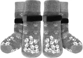 Anti-Slip Dog Socks Prevent Licking Paws,Dog Socks with Grippers for Senior Dogs Walk on Hardwood Floor,Dog Grippers with Strong Traction,Dog Essentials,Grey 2 Pairs,XL