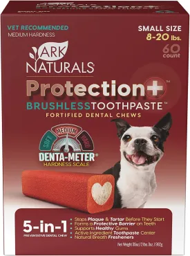 ARK NATURALS Protection  Brushless Toothpaste, Dog Dental Chews for Small Breeds, Prevents Plaque & Tartar, Freshens Breath, 35oz, 1 Pack, Red