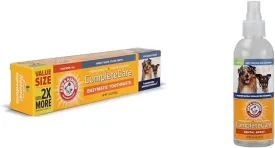 Arm & Hammer Complete Care Dog Dental Bundle: Complete Care Toothpaste in Chicken Flavor, 6.2 Oz and Dental Spray in Mint Flavor, 6 Fl Oz | Baking Soda Enhanced Formula