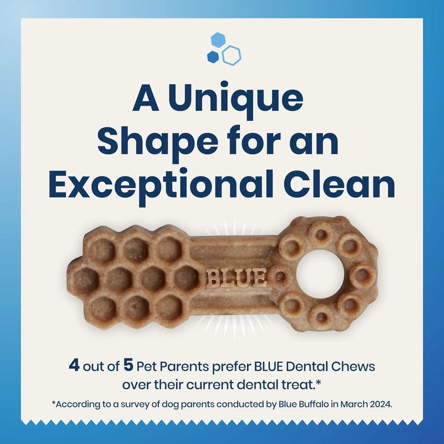 Blue Buffalo Medium Dental Chews for Dogs, Daily Dental Care Dog Treats Made in the USA with Natural Ingredients, Chicken & Spearmint (14 Count)