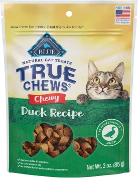 Blue Buffalo True Chews Natural Chewy Cat Treats, Made in the USA, Duck Recipe, 3-oz Resealable Bag