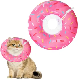 Cat Cone Collar Soft Adjustable Elizabethan Recovery Collar to Stop Licking Cute Comfortable Donut Cone for Cats After Surgery Anti-Bite for Small Pet Kittens