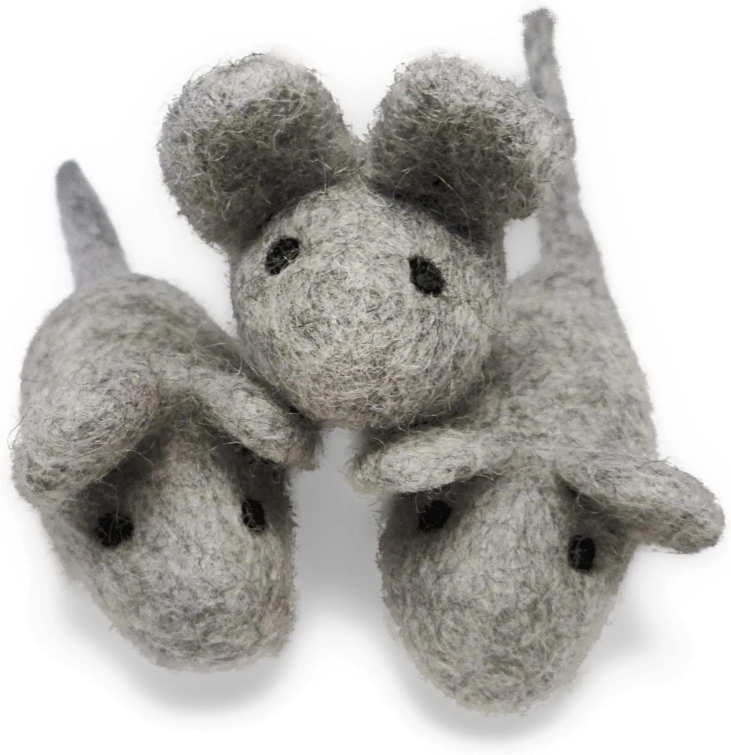Cat Mouse Toy - 3 Felted Wool Mouse Toys Without Catnip for Indoor Cats and Kittens - Large Handmade Mice