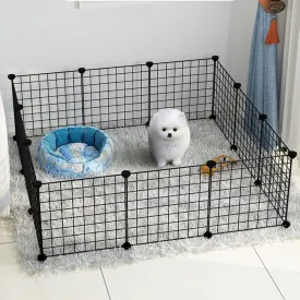 Cat Playpen - Cat Cage,DIY Pets Playpen, Metal Enclosure Net Exercise Yard Fence Cage with Door for Small Pets,C7 Foam Floor Mat