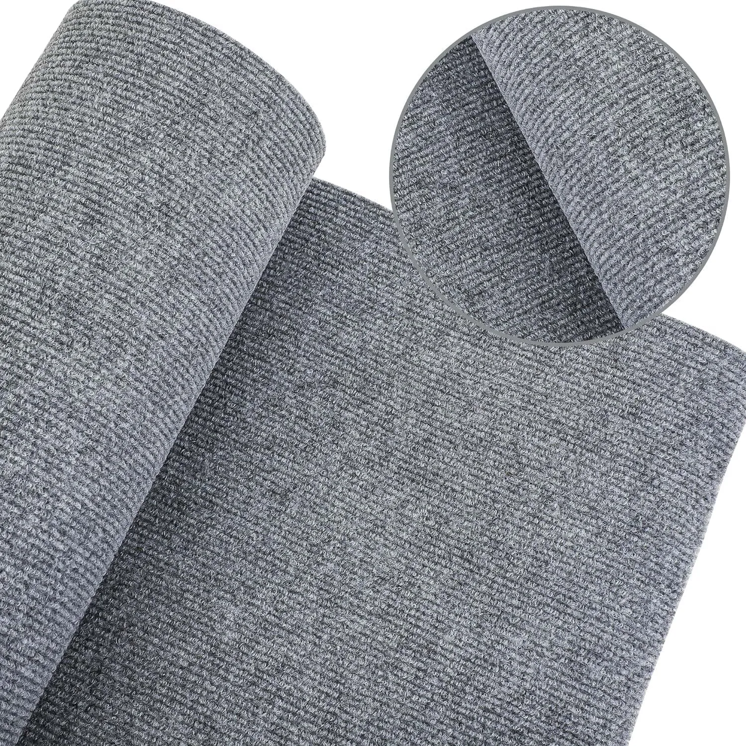 Cat Scratching Mat 118"x15.8" Cat Carpet with Self-Adhesive Trimmable,Replacement for Cat Tree Shelf Shelves,Cat Scratching Post,Cat Wall Furniture Steps,Cat Couch Protector,Cat Scratch Carpet (Gray)