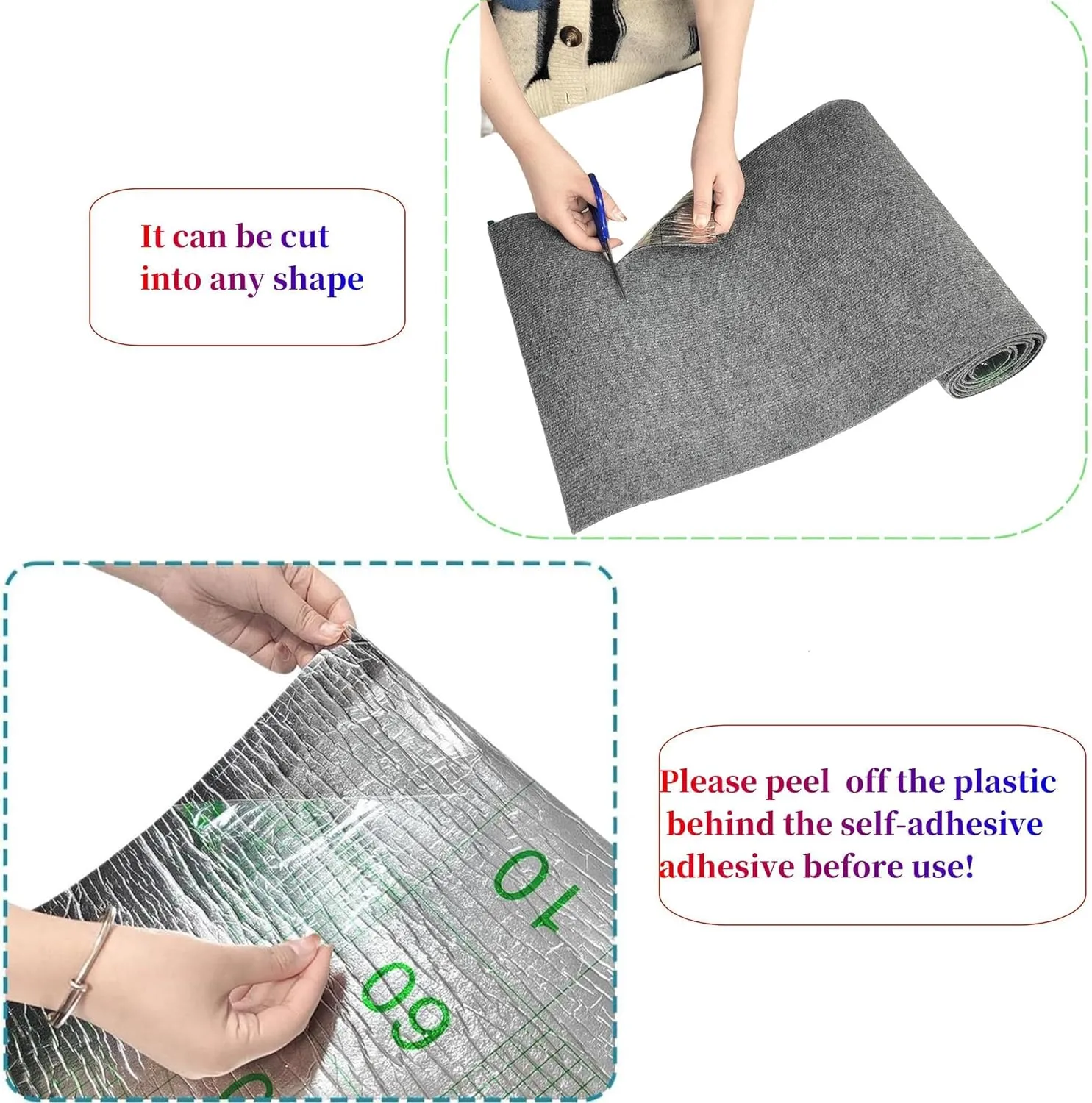 Cat Scratching Mat 118"x15.8" Cat Carpet with Self-Adhesive Trimmable,Replacement for Cat Tree Shelf Shelves,Cat Scratching Post,Cat Wall Furniture Steps,Cat Couch Protector,Cat Scratch Carpet (Gray)