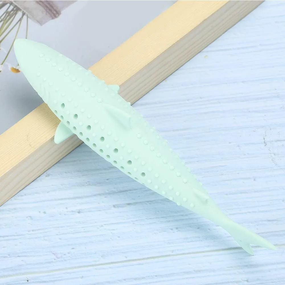 Cat Teeth Cleaning Toy, Cat Toothbrush Cat Fish Shape Toothbrush with Catnip Silicone Molar Stick Catnip Toys Cat Teething Toys Chew Bite Teeth Cleaning Toy for Cats Kitten Kitty