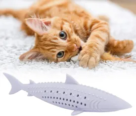 Cat Teeth Cleaning Toy, Kitten Chew Toys Teething Cat Toothbrush Cat Fish Shape Toothbrush with Catnip Silicone Molar Stick Catnip Toys Chew Bite Teeth Cleaning Toy for Cats