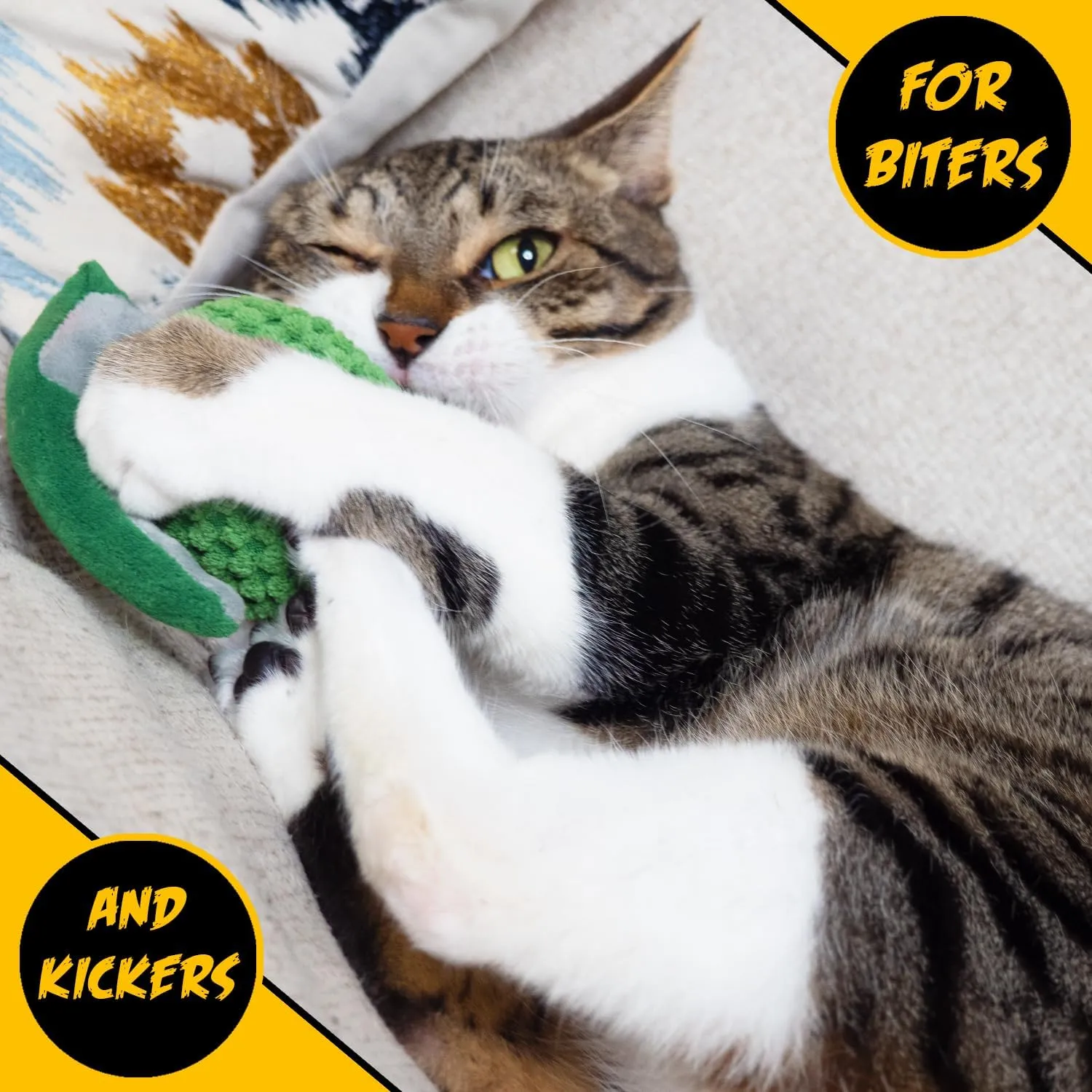 Cat Toy Grenade, Cat Toys for Indoor Cats, Kitten Toys, Catnip Toys for Cats of All Breeds, Action Themed Fun for Kicking, Biting, Chewing (Grenade, 1-Pack)