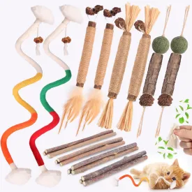 Cat Toys Cat Chew Toys, Silvervine Sticks Catnip Rope Toys for Cats Teeth Cleaning, Kitten Dental Care, Kitty for Indoor Cats Increase Appetite,Enhances Oral & Dental Health (21 Pack)