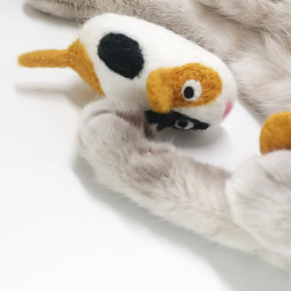 Cat Toys Wool Mice Handmade for Indoor Kittens Entertainment Chase Hunting Exercise Without Catnip (multi2pcs)