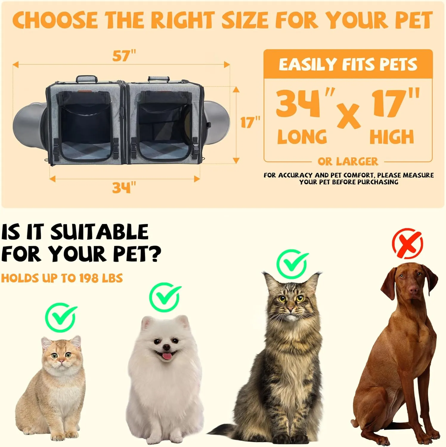 Cat Travel Carrier with Litter Box 2-in-1 Portable Double Cat Carriers for 2 Cats and Pet Shelter Ideal for Multiple Cats Soft Foldable Design with Shoulder Strap Large Size Double Grey