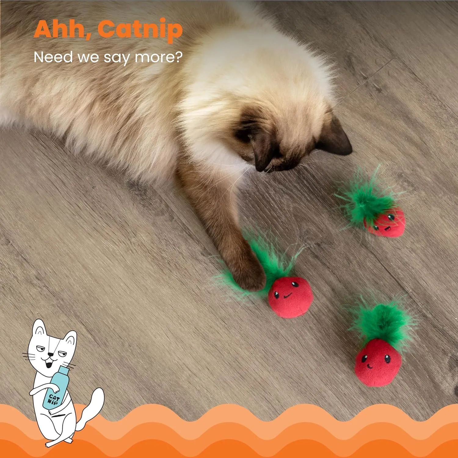 Catstages Straw-Babies Cat Dental Catnip Mesh Toy, Pink - 3 Pack