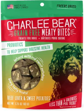 Charlee Bear Meaty Bites Dog Treats, Beef Liver & Sweet Potatoes, 2.5oz