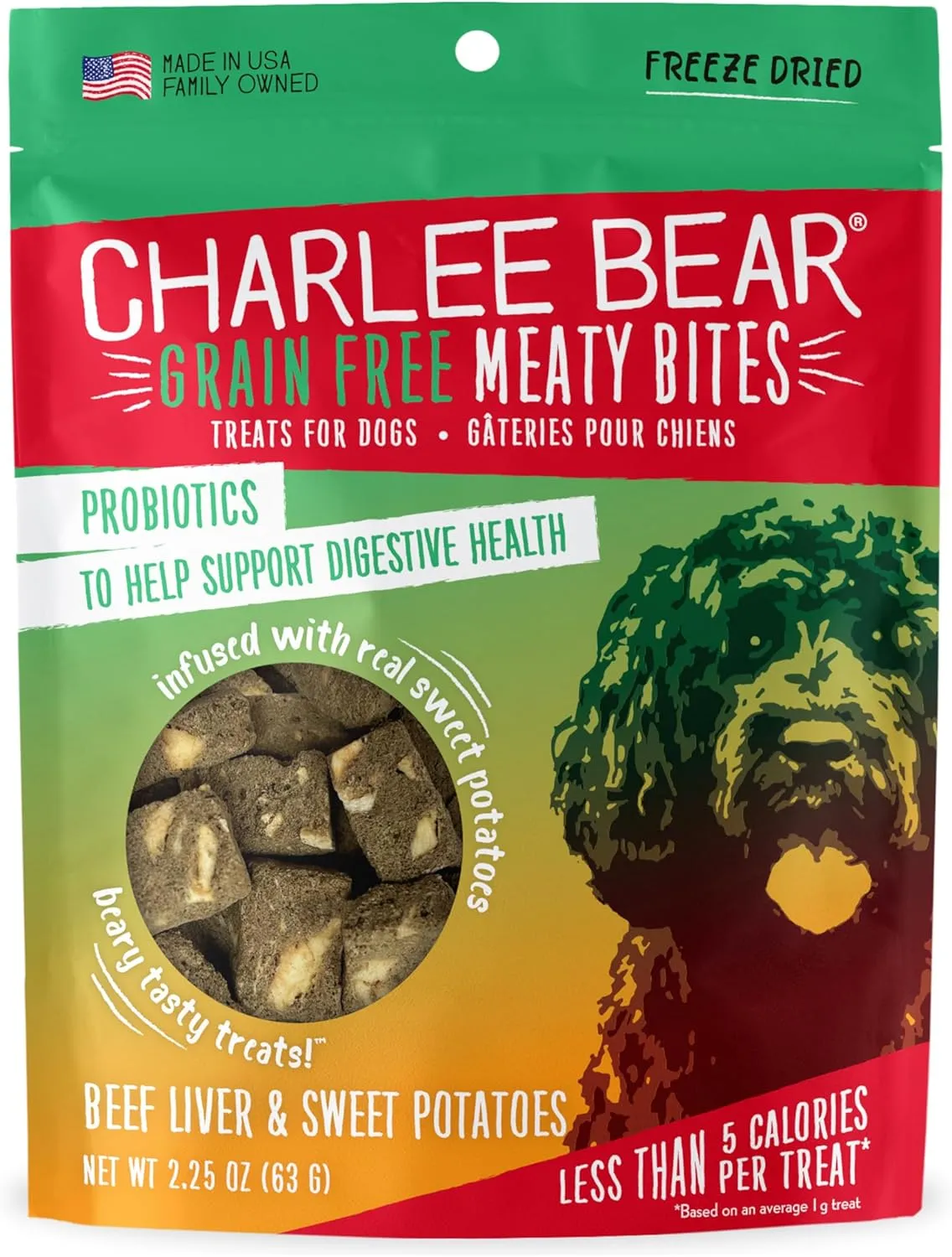 Charlee Bear Meaty Bites Dog Treats, Beef Liver & Sweet Potatoes, 2.5oz
