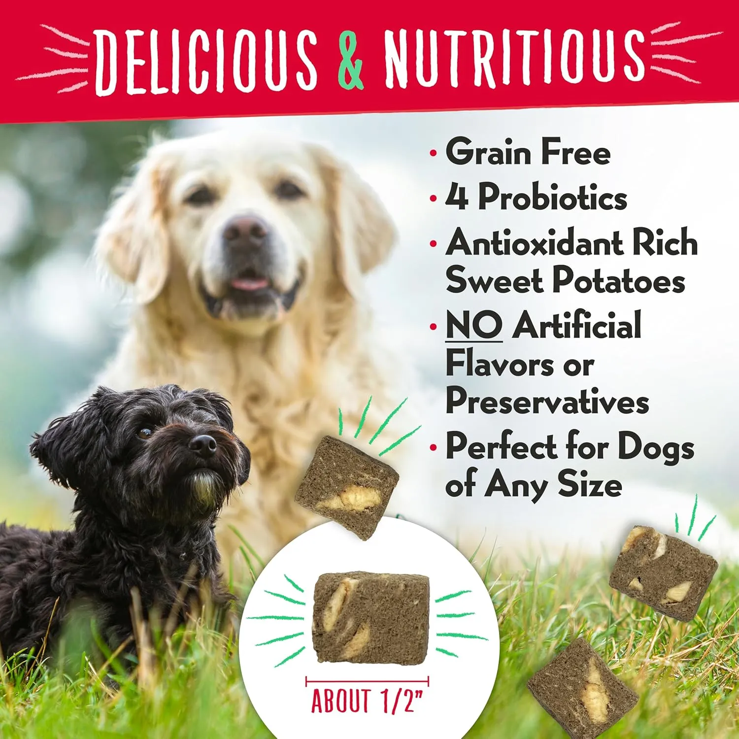 Charlee Bear Meaty Bites Dog Treats, Beef Liver & Sweet Potatoes, 2.5oz