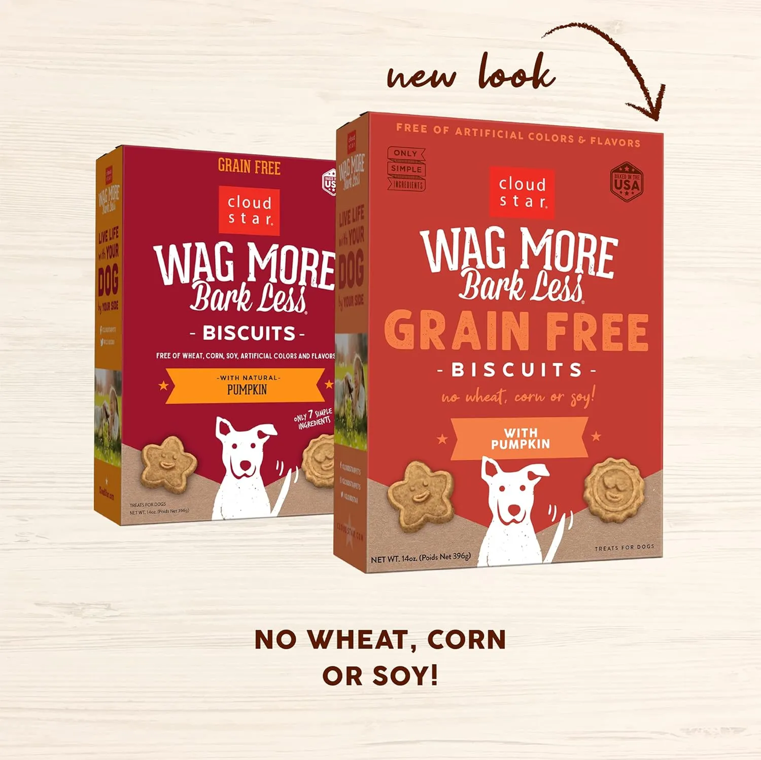 Cloud Star Wag More Bark Less Crunchy Grain Free Dog Treats, Pumpkin, 14 oz. Box