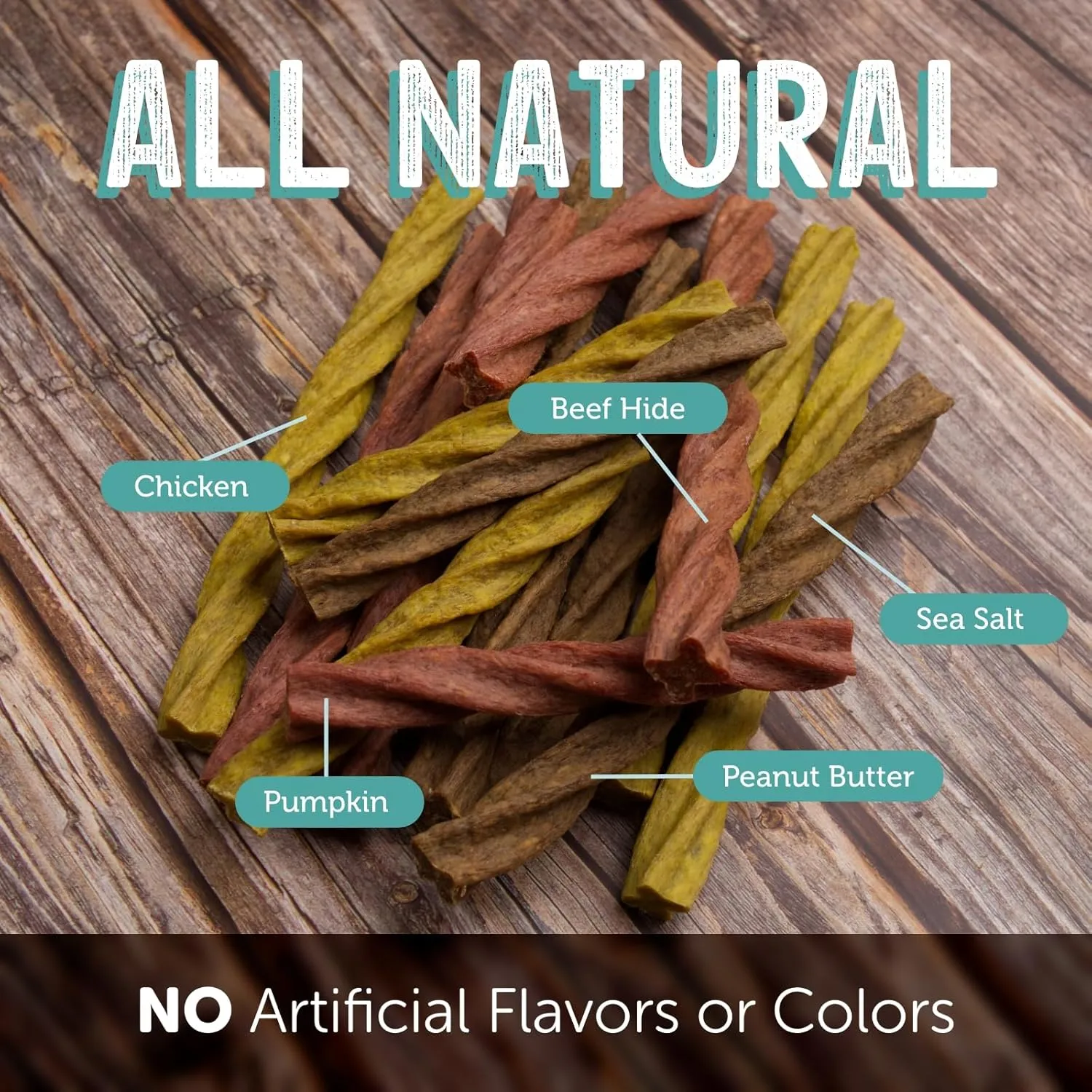 Dental Chews Twisted Sticks | for Medium Dogs | Natural Scrubbing Action to Fight Plaque and Tartar While Refreshing Your Dog's Breath (5 Sticks, Chicken)