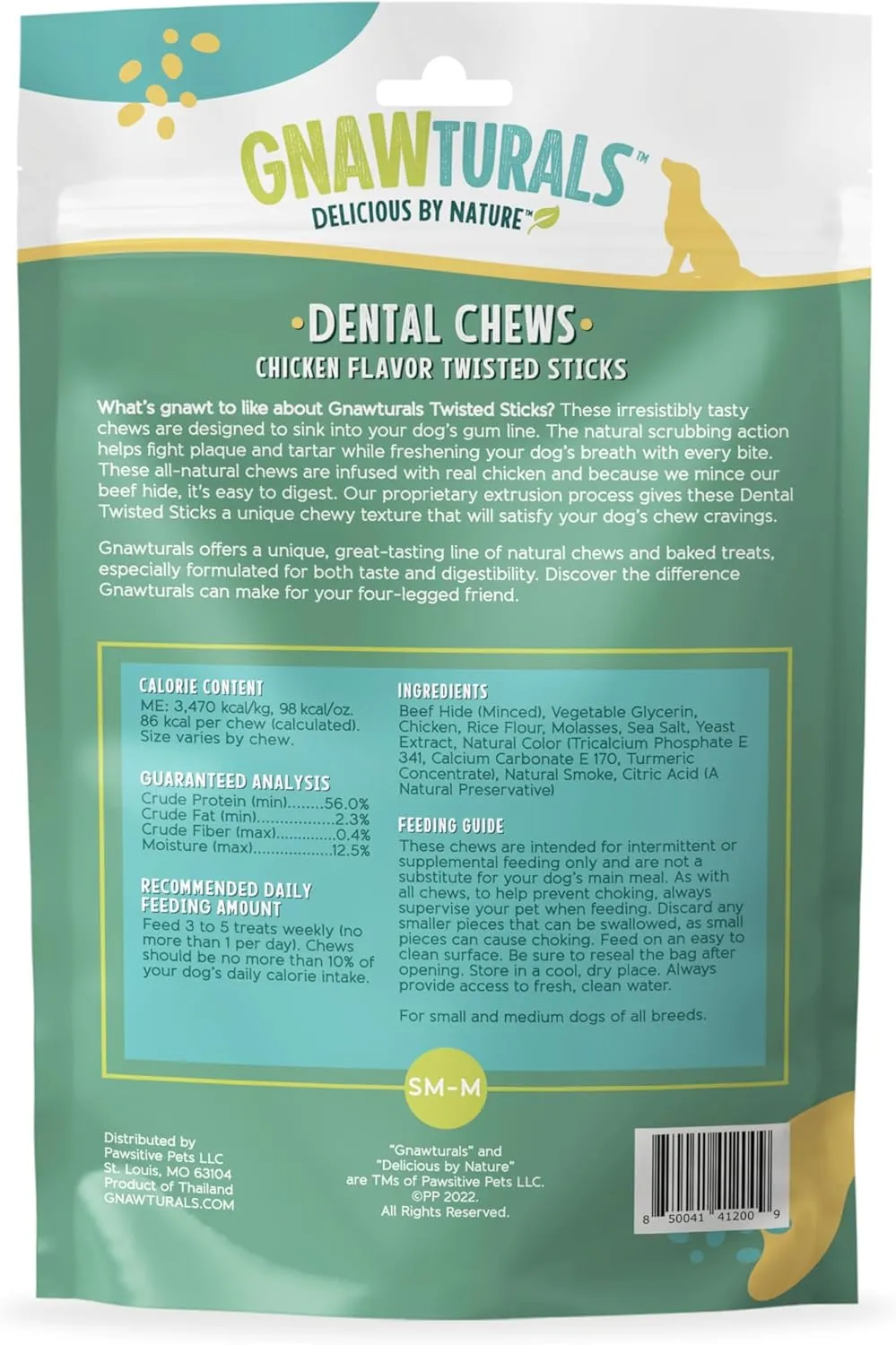 Dental Chews Twisted Sticks | for Medium Dogs | Natural Scrubbing Action to Fight Plaque and Tartar While Refreshing Your Dog's Breath (5 Sticks, Chicken)