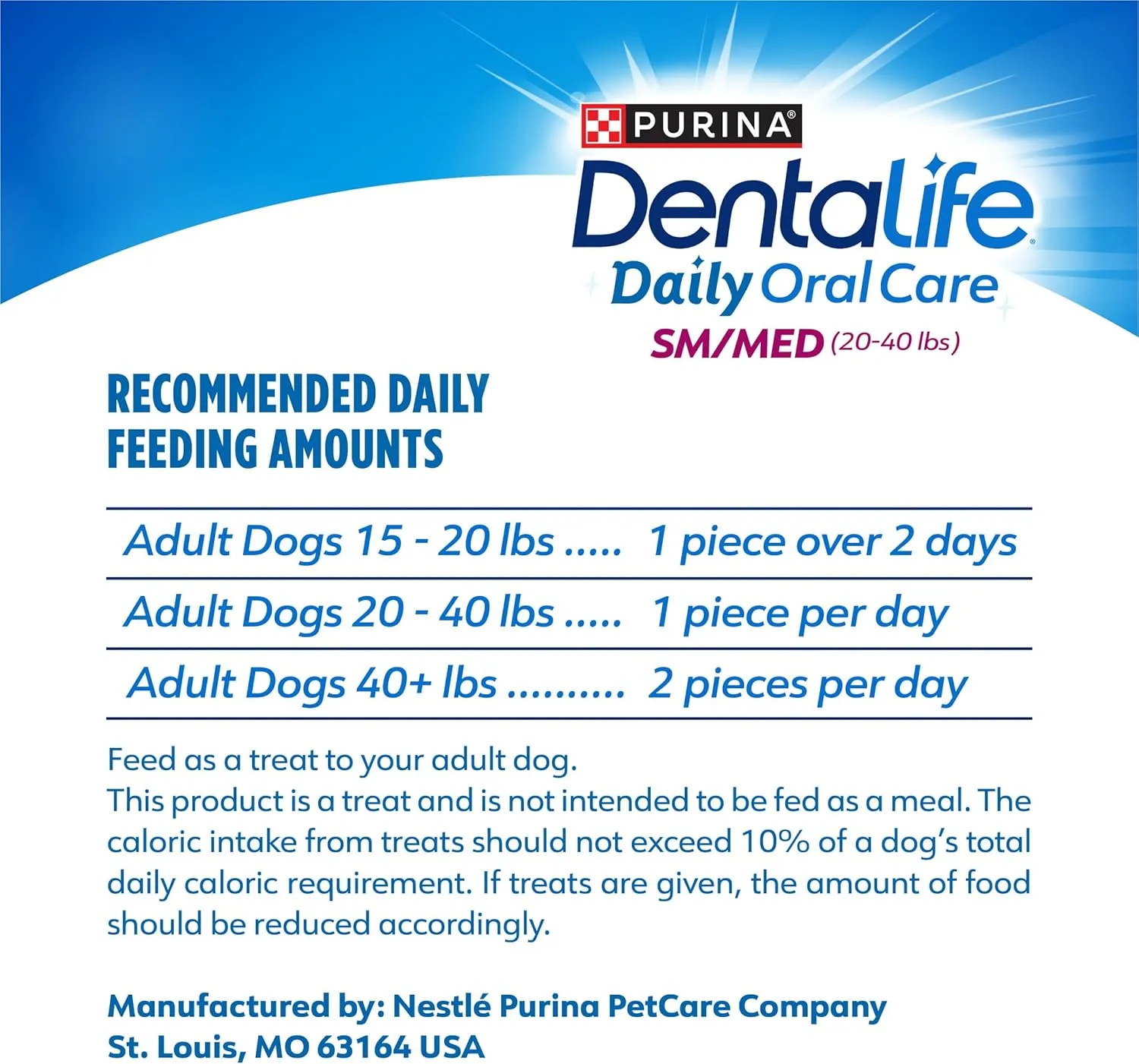 DentaLife Daily Oral Care Dog Treats for Small and Medium Dogs, Chewy Dental Treat to Freshen Breath and Fight Tartar, Chicken Flavor, 35.7 oz. each, 47 Chews each/94 Total Chews - 47 ct. Pouch