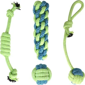 Depets 4PCs Dog Rope Toy, Assorted Puppy Rope Chew Toys, Durable Rope Knot Dog Toy, Puppy Teething Playing Toys for Small Dogs Puppies