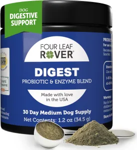Digest - Dog Digestive Support with Digestive Enzymes and Probiotics - Supports a Healthy Liver - Veterinarian Formulated - 30 Day Medium Dog Supply