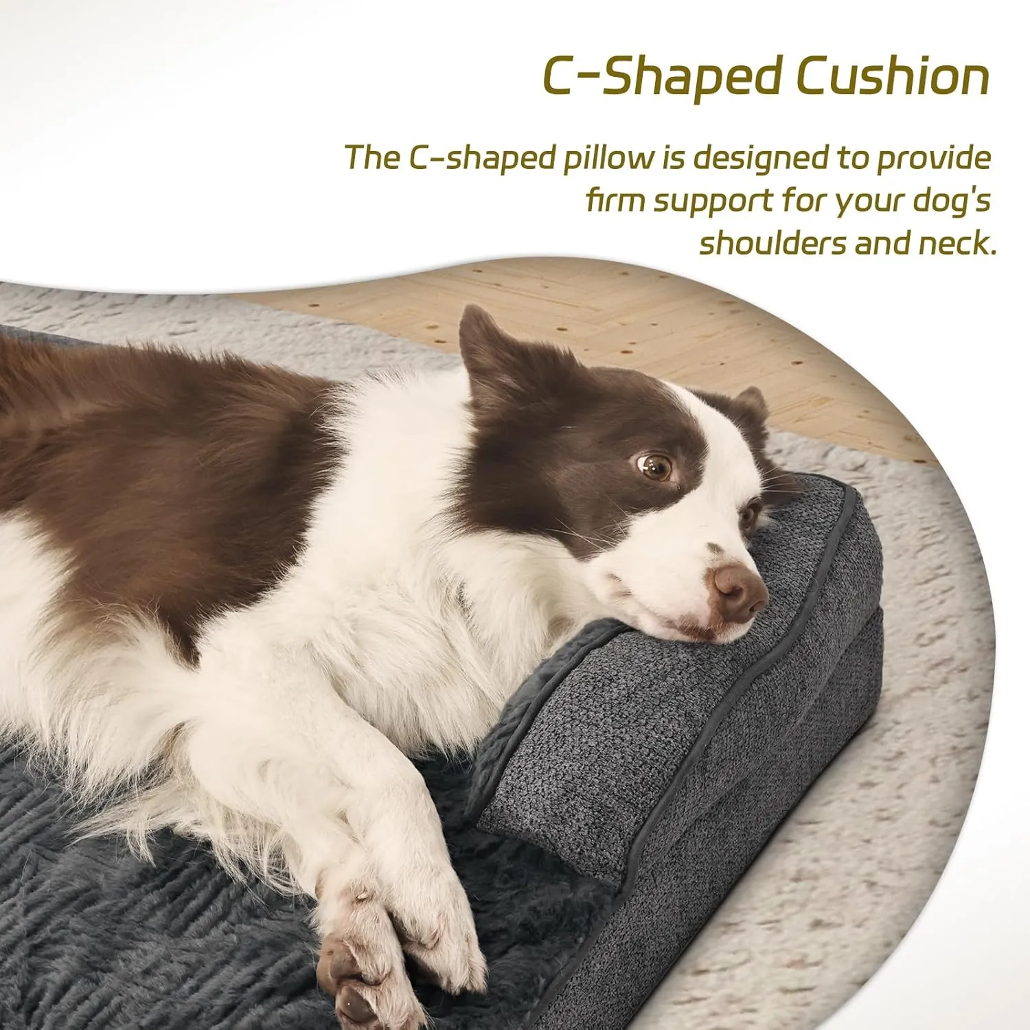 Dog Beds for XLarge,Large Dogs,Orthopedic Dog Sofa Bed with Removable Washable Cover,Waterproof Egg Foam Pet Couch Bed& Furniture,40x28 Inch, Gray