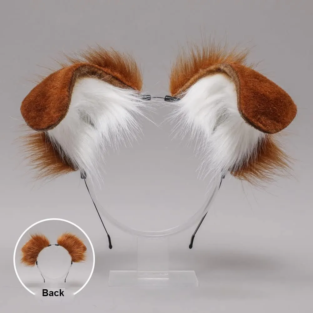 Dog Ears Headband Puppy Ears Hair Hoop Bendable Animal Ears Cosplay Headwear Costume Party Hair Accessories