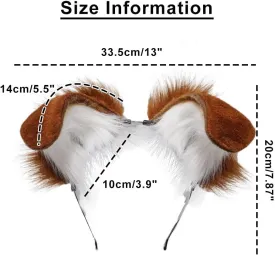 Dog Ears Headband Puppy Ears Hair Hoop Bendable Animal Ears Cosplay Headwear Costume Party Hair Accessories