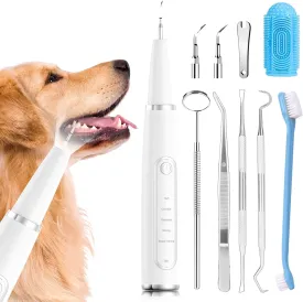 Dog Plaque Remover for Teeth,Pet Ultrasonic Tooth Cleaner,Teeth Cleaning Kit -Tartar Remover for Teeth Stains for Dogs and Cats(White)