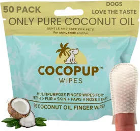 Dog Teeth Cleaning Wipes Ear Nose Paws Fur Cleaner Pure Coconut Oil