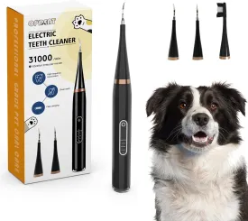Dog Tooth Cleane - Electric Dog Teeth Cleaner Set,Dog Teeth Cleaner,Five Modes (White, laege)
