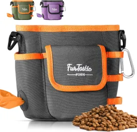 Dog Treat Pouch with Quick-Release Magnetic Closure, 4.5 Cup Capacity and 3-Way Wear Treat Bags, 900D Waterproof Fabric, 4 Storage Spaces, Treat Pouch for Pet Training Walking (Grey)