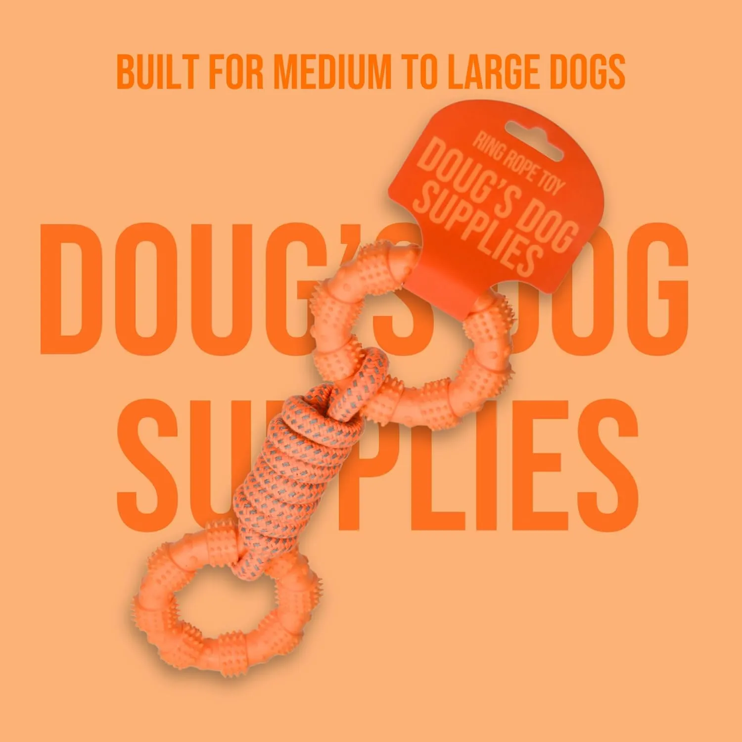 Doug's Dog Supplies Ring Rope Toy, Tug of War Dog Toy - Dog Rope Toy for Medium to Large Dogs | Large Dog Toys/Dog Toys for Large Dogs, Puppy Toys - Dog Toys, Orange