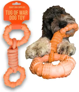 Doug's Dog Supplies Ring Rope Toy, Tug of War Dog Toy - Dog Rope Toy for Medium to Large Dogs | Large Dog Toys/Dog Toys for Large Dogs, Puppy Toys - Dog Toys, Orange