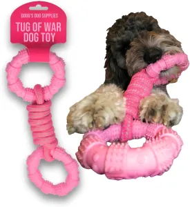 Doug's Dog Supplies Ring Rope Toy, Tug of War Dog Toy - Dog Rope Toy for Medium to Large Dogs | Large Dog Toys/Dog Toys for Large Dogs, Puppy Toys - Dog Toys, Pink