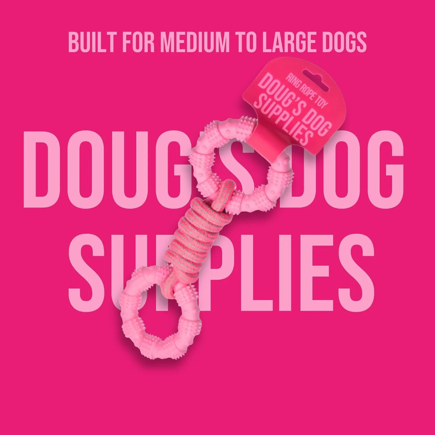 Doug's Dog Supplies Ring Rope Toy, Tug of War Dog Toy - Dog Rope Toy for Medium to Large Dogs | Large Dog Toys/Dog Toys for Large Dogs, Puppy Toys - Dog Toys, Pink