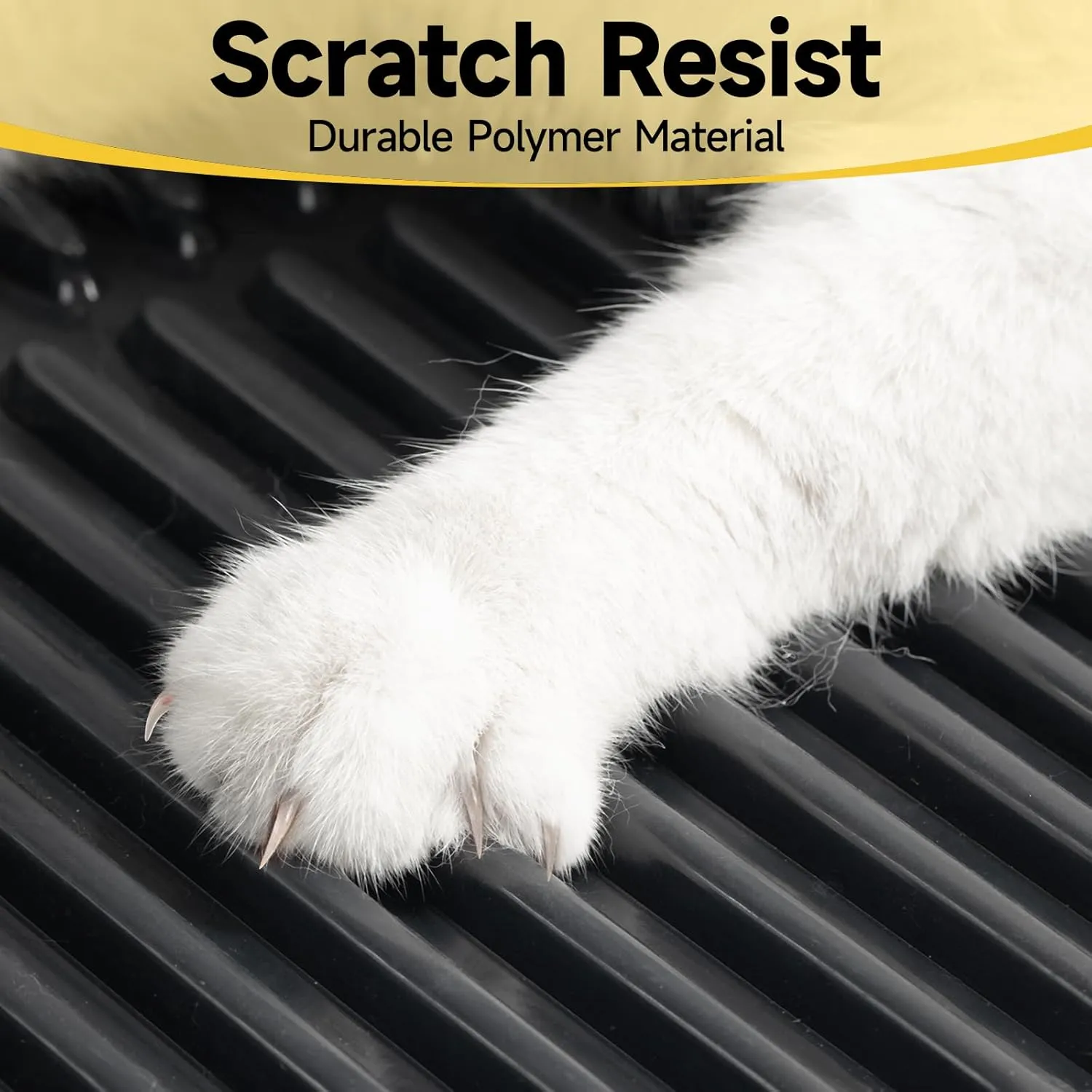 Easy Clean Litter Mat: Washable & UrineProof Cat Litter Trapping Mat - Anti-Tracking Kitty Litter Mat Catcher for Floor - Soft on Paws Litter Mat (Black, 24x15)