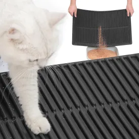 Easy Clean Litter Mat: Washable & UrineProof Cat Litter Trapping Mat - Anti-Tracking Kitty Litter Mat Catcher for Floor - Soft on Paws Litter Mat (Black, 24x15)