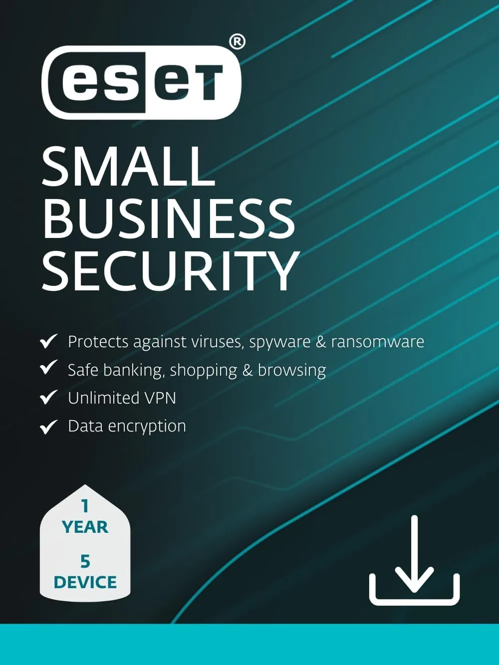 ESET Small Business Security | 2025 Edition | 5 Devices | 1 Year | Small Business Software | Server Protection | VPN | Ransomeware | Privacy | IOT Protection | Digital Download [PC/Mac/Android]