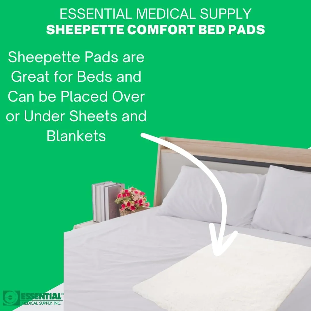 Essential Medical Supply Sheepette Synthetic Lambskin Bed and Furniture Pad - 30" x 60" - Fleece Soft Sheepskin Style Comfort Pad for Home and Mobility Use