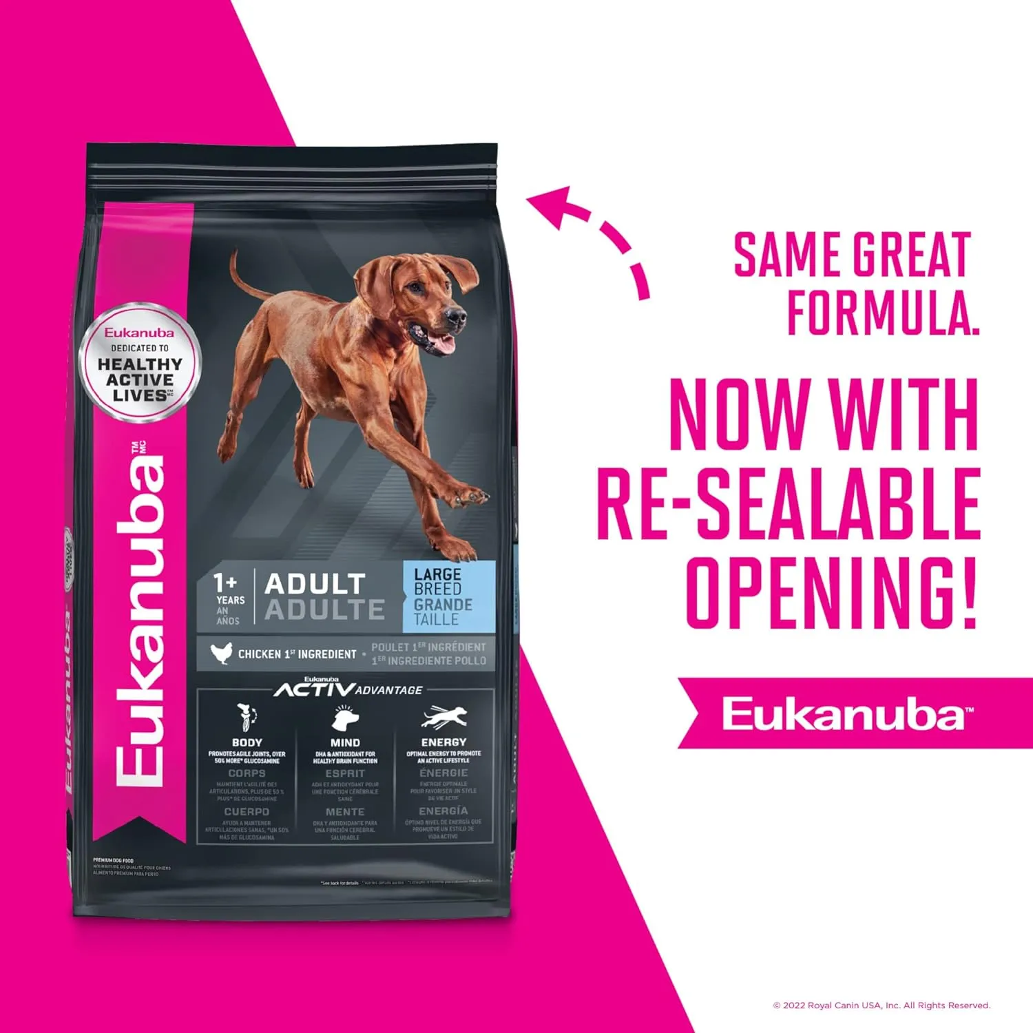 Eukanuba Adult Large Breed Dog Food Dry, Dry Dog Food with Protein, DHA and Vitamins, 30 lb Bag