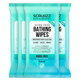 Extra Large Bath Wipes for Adults Bathing No Rinse - 40 Disposable Body Cleansing Wipes for Men, Women & Elderly - Great for Gym, Camping, Post Surgery - Shower Wipes