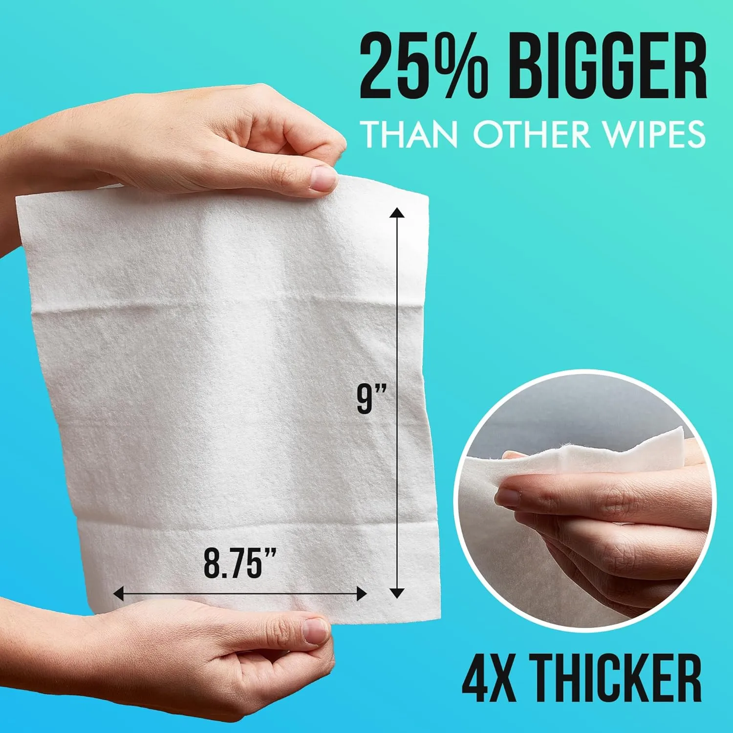 Extra Large Bath Wipes for Adults Bathing No Rinse - 40 Disposable Body Cleansing Wipes for Men, Women & Elderly - Great for Gym, Camping, Post Surgery - Shower Wipes