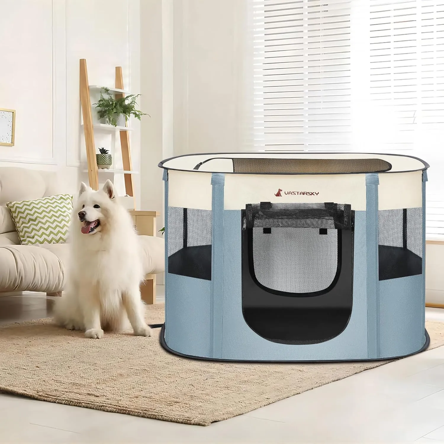 Foldable Pet Playpen,Cat Puppy Playpen,Portable Dog Cage Soft Portable Exercise Kennel Tent,Puppy Kitten Pen Indoors/Outdoors Pet Tent Fence (Large(36"*28"*23"))
