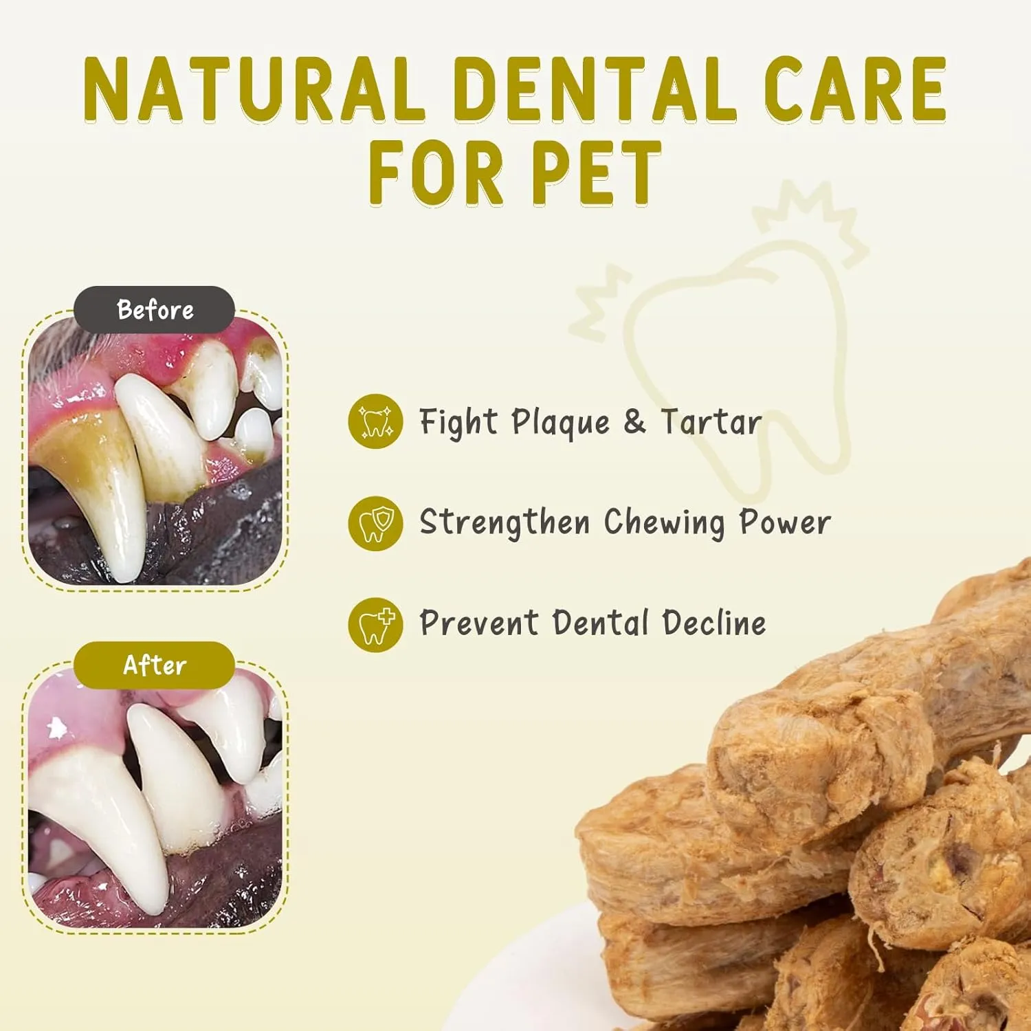 Freeze Dried Chicken Necks Treats for Dogs & Cats, Single Ingredient, 100% Human Grade, High in Calcium & Chondroitin for Strong Bones, Teeth & Joint Health, Grain Free Training Snacks